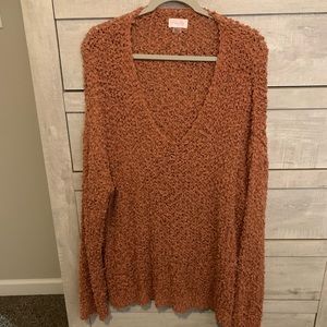 Pink Lily Orange Popcorn Sweater